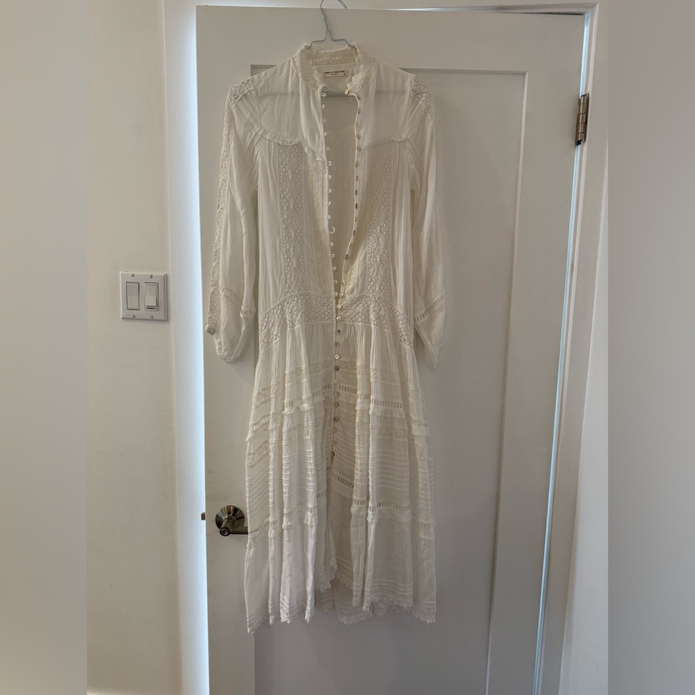 Spell Ivory Button-Down Maxi Dress